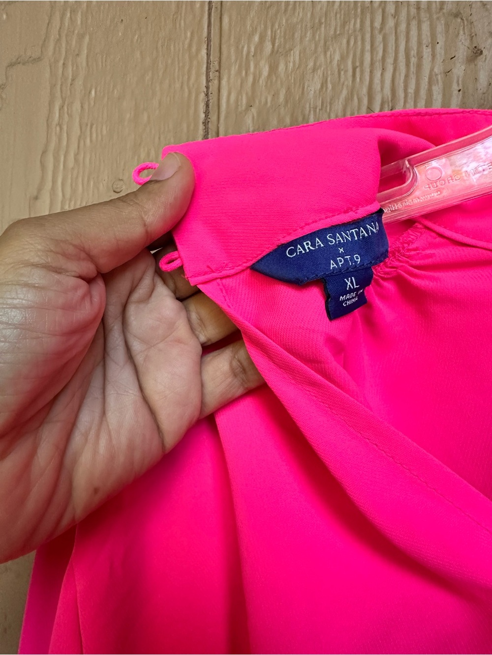 Apt. 9 Barbie Pink High Neck Puff Sleeve Blouse - Picture 5 of 5